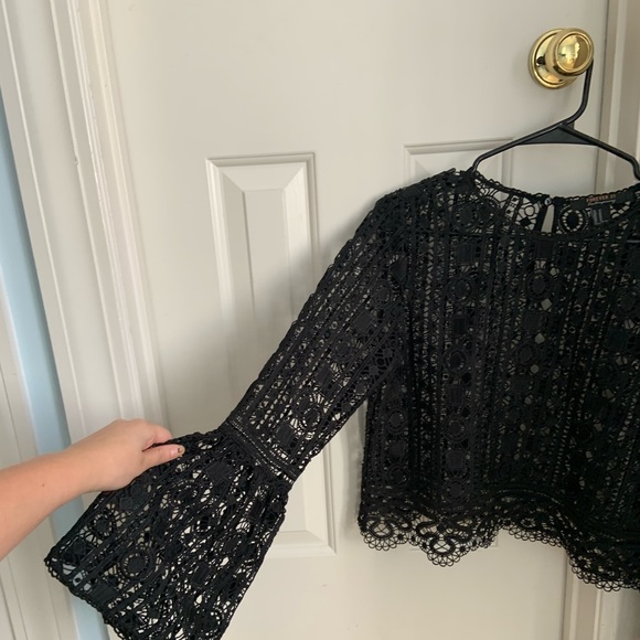 F21 Black Lace Top - Picture 3 of 5